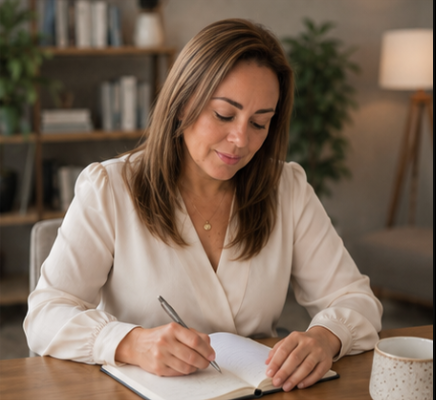 Karen Porras en su espacio de trabajo
